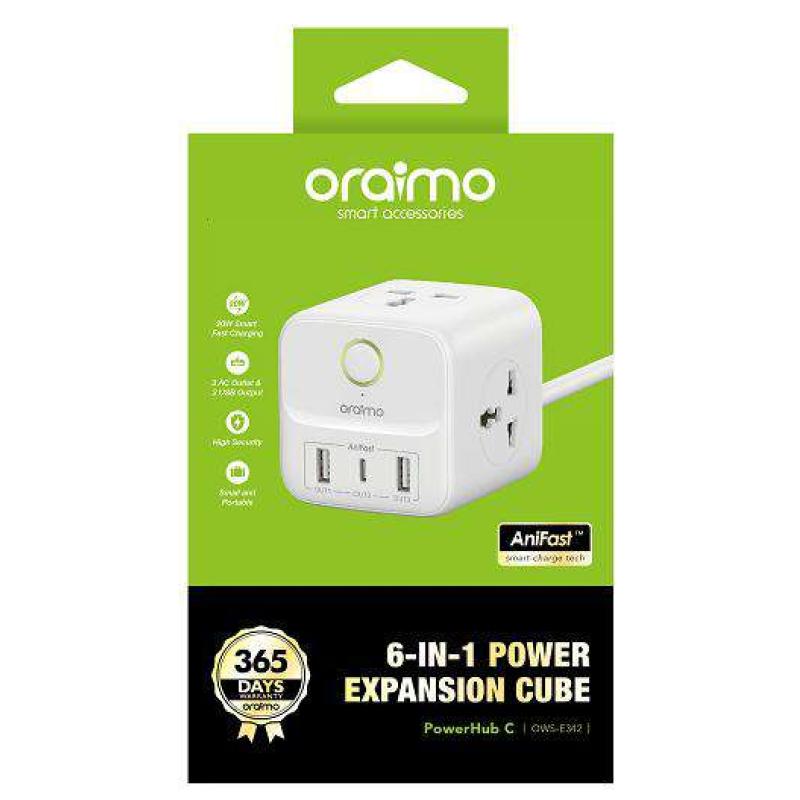 Oraimo PowerHub C U342 6in1 Power Expansion Cube