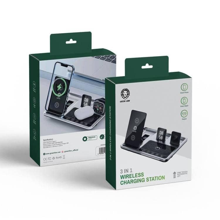 Green Lion 4 in 1 Wireless Charging Station 15W - Black
